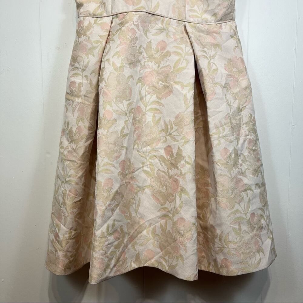 Gal Meets Glam Evelyn Jacquard Pink Vintage Floral Party Dress Size Woman's 12 - Picture 5 of 9